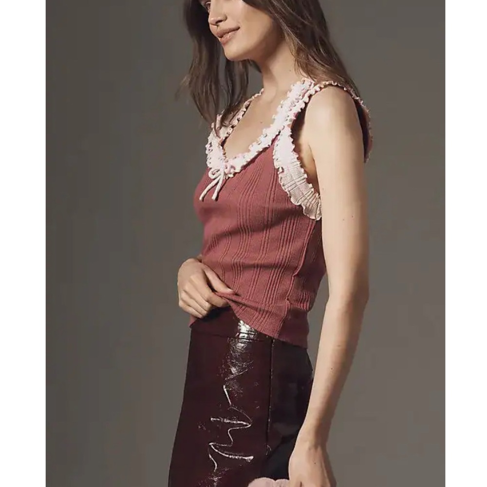 Maeve Ruffled Tie-Neck Tank - Picture 2 of 4